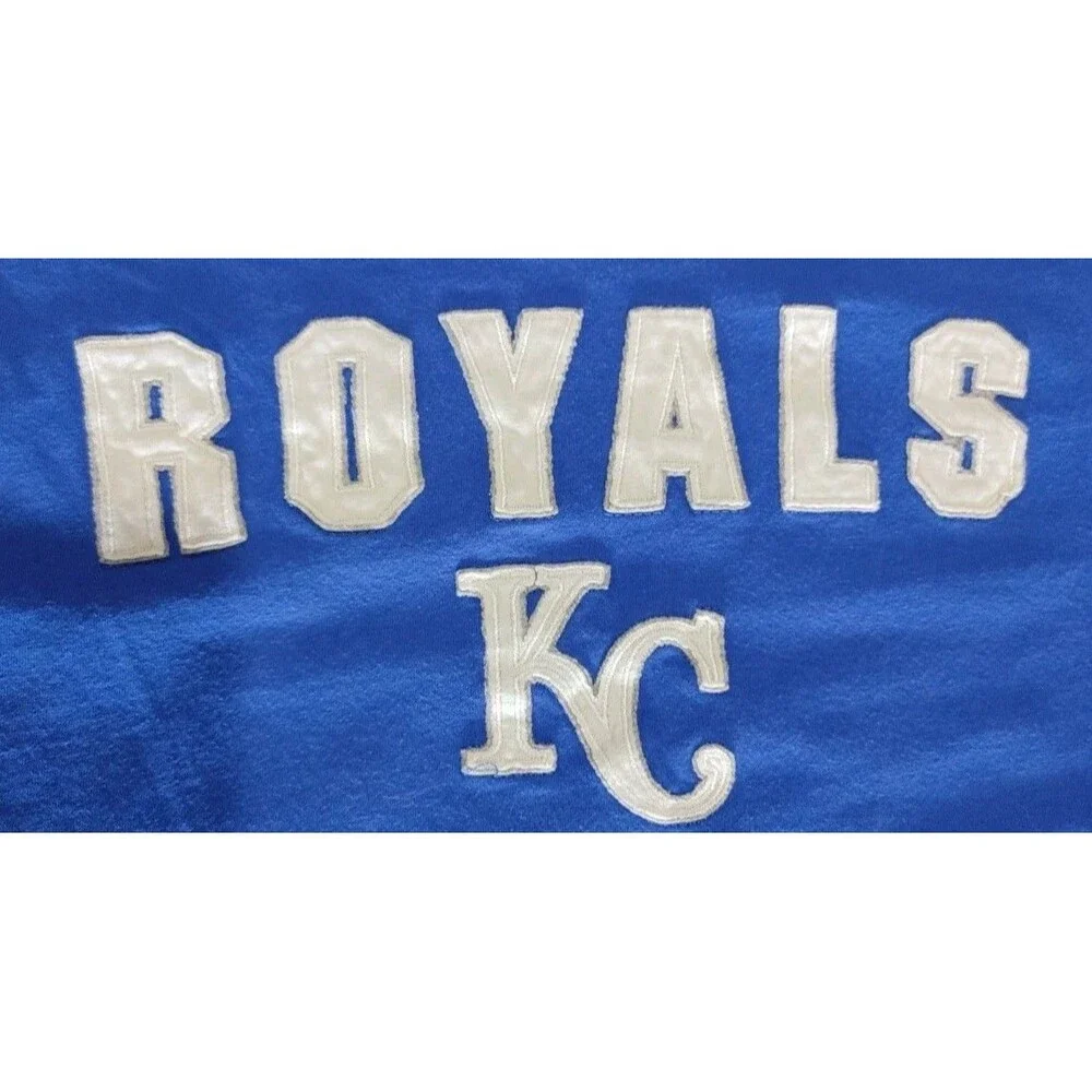 Wright & Ditson KC Kansas City Royals Blue Sewn On Letters MLB T-Shirt Adult XL